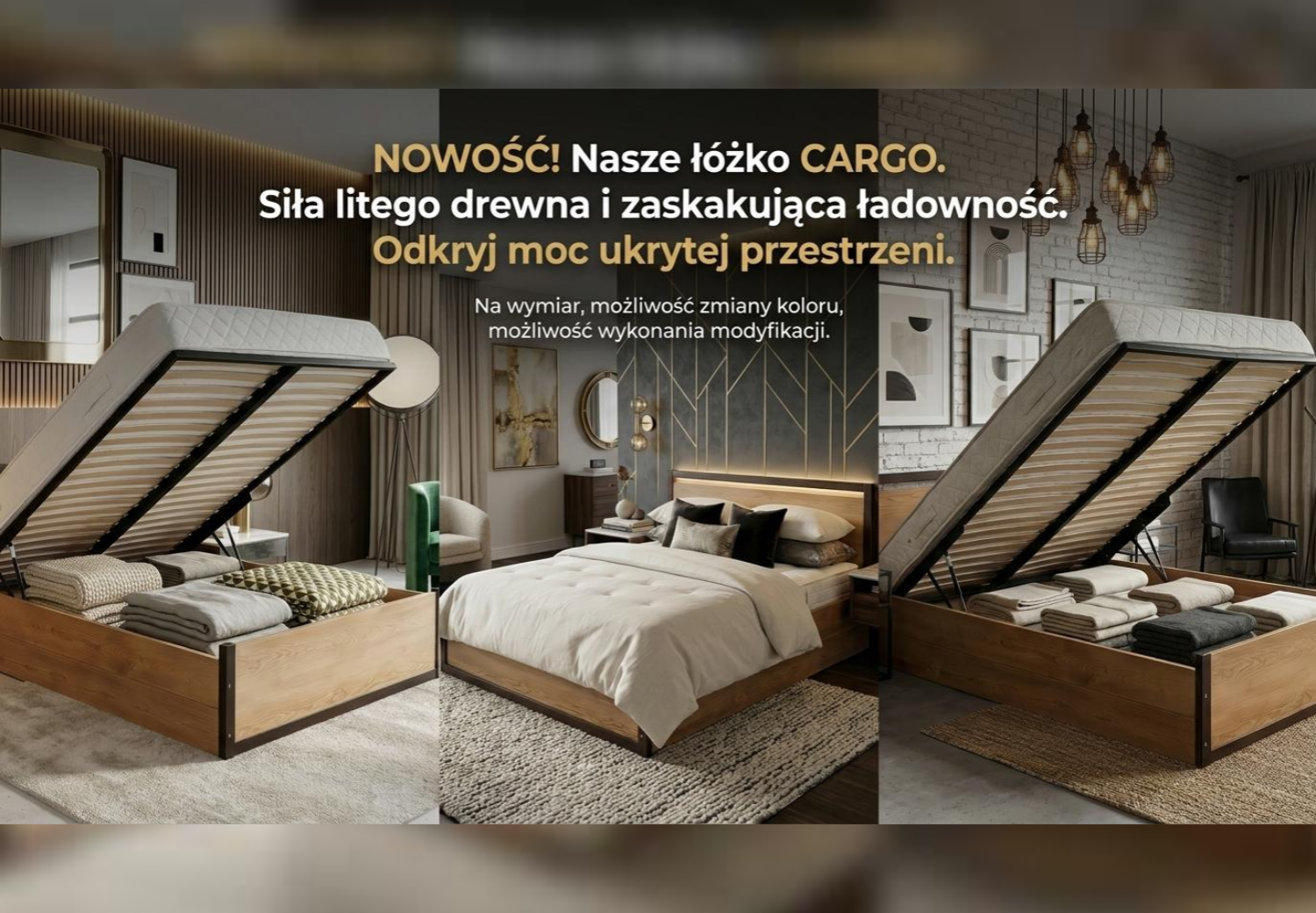 łóżko z pogłębionym pojemnikiem CARGO